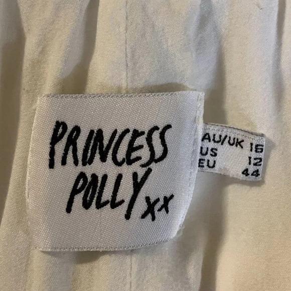 Princess Polly Women's Cotton Linen Blend Elastic Waist Wide Leg Pants Size 12 - Picture 7 of 14